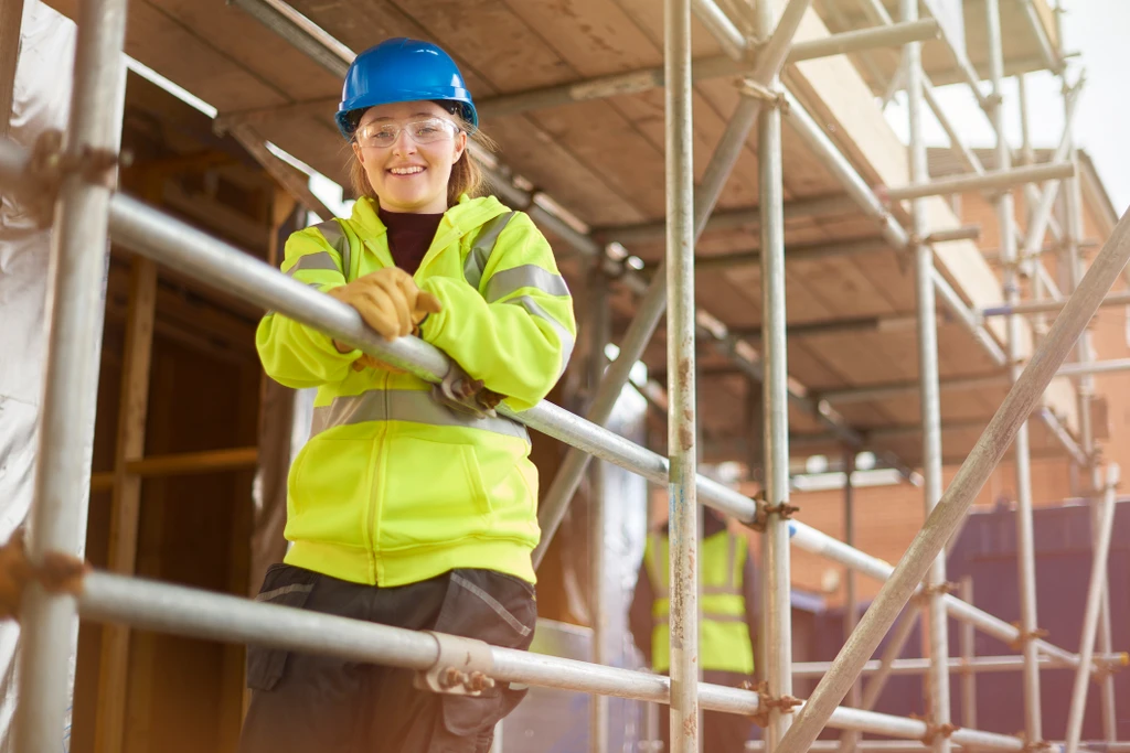 female construction worker portrait