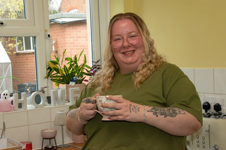 Lauren in her kitchen