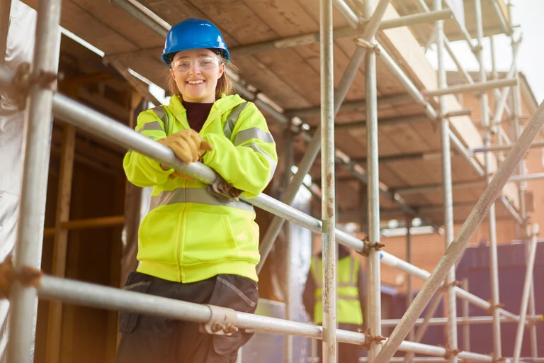 female construction worker portrait