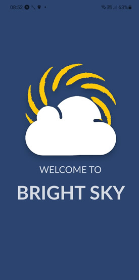 Bright sky app screen